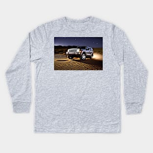 Jeep Commander in the desert Kids Long Sleeve T-Shirt